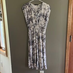 Ariella Tie Dye Pleated Ruffled Maxi Dress with Pockets!